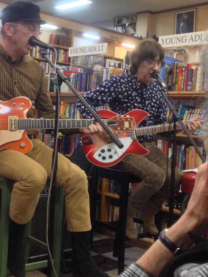 Don Ciccone and Cyril Jordan (Flamin' Groovies) @ Greil appearance, Pegasus Books, Berkeley (08/24/14)