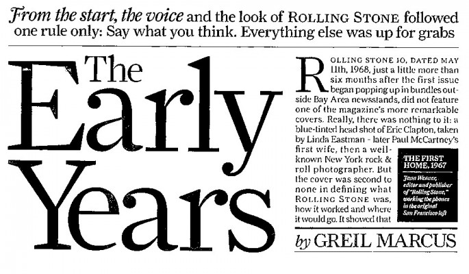 Rolling Stone: The Early Years (05/18/06) | GreilMarcus.net