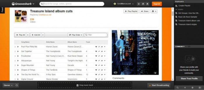 Grooveshark-Playlist